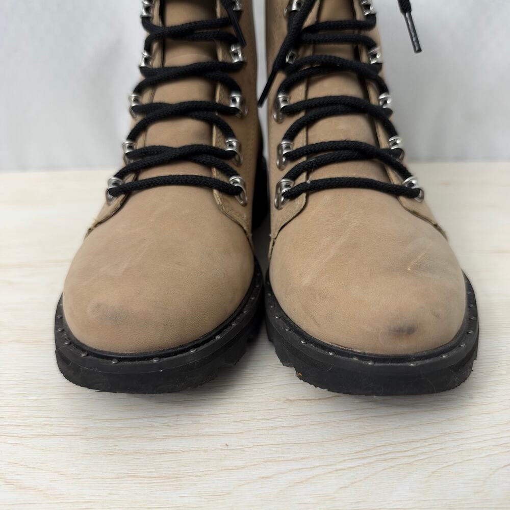 Sorel Lennox Lace Waterproof Boots Women’s Size 9.5 Tan Leather Combat - Picture 2 of 13